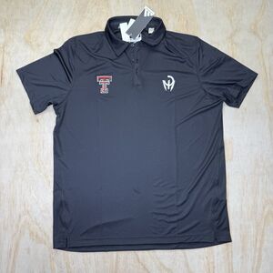 NEW MD Texas Tech Red Raiders Patrick Mahomes Gladiator Polo Shirt Black